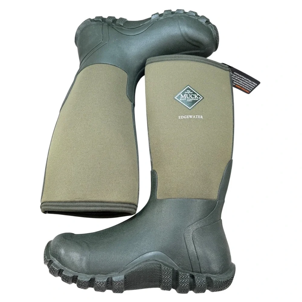 NWT Muck Boot Edgewater Tall Moss Green Waterproof Boots Mens 7/7.5 Women 8/8.5
